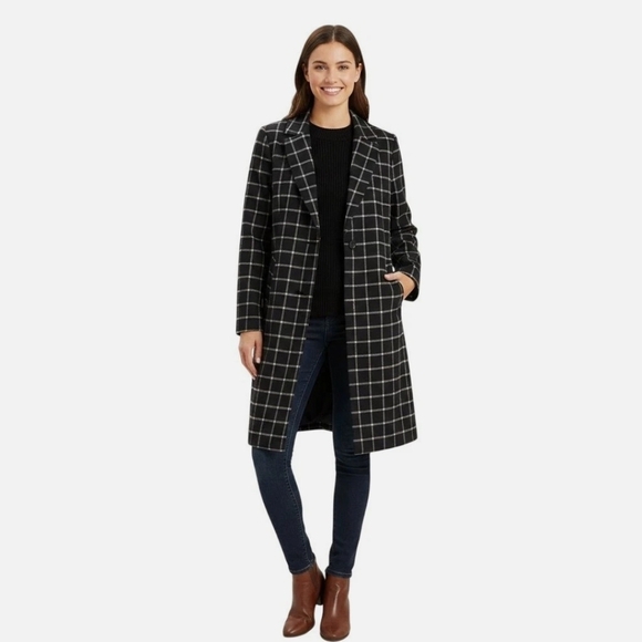 Joie Jackets & Blazers - Joie Black and White Grid Trench Coat